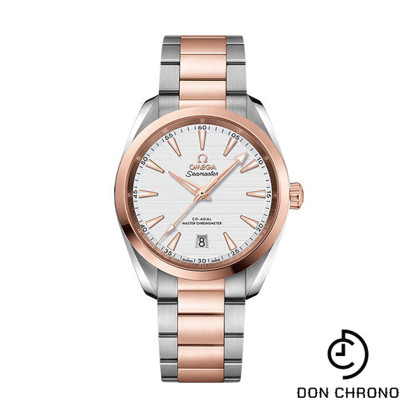 Omega Aqua Terra 150M Co-Axial Master Chronometer Watch - 38 mm Steel And Sedna Gold Case - Silvery Dial - Brushed And Polished Steel And Sedna Gold Bracelet - 220.20.38.20.02.001