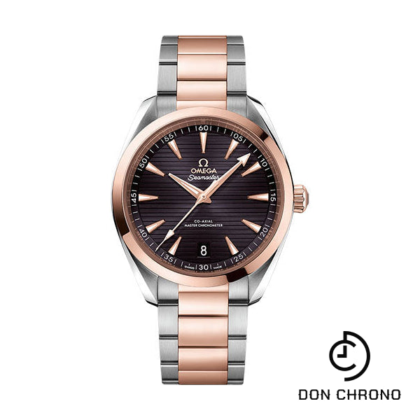 Omega Aqua Terra 150M Co-Axial Master Chronometer Watch - 41 mm Steel And Sedna Gold Case - Grey Dial - Brushed And Polished Steel And Sedna Gold Bracelet - 220.20.41.21.06.001