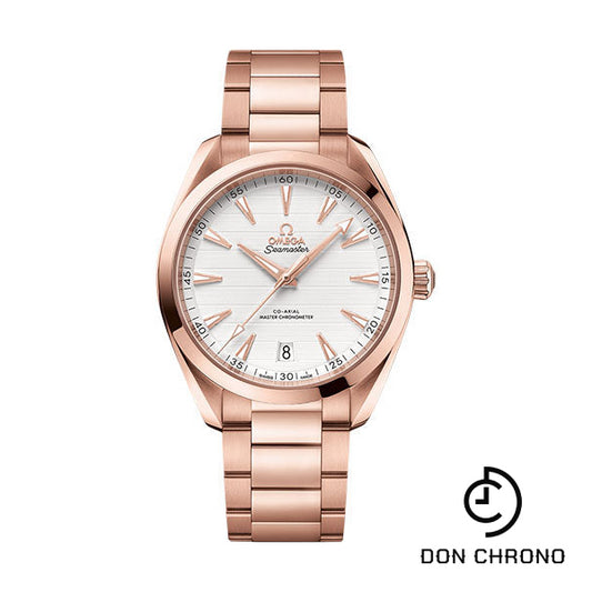 Omega Aqua Terra 150M Co-Axial Master Chronometer Watch - 41 mm Sedna Gold Case - Silvery Dial - Brushed And Polished Sedna Gold Bracelet - 220.50.41.21.02.001