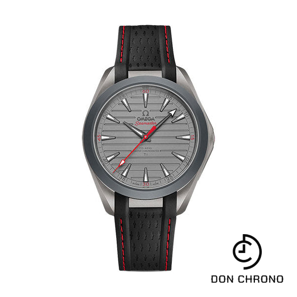 Omega Seamaster Aqua Terra 150M Omega Co-Axial Master Chronometer "Ultra Light" - 41 mm Titanium Case - Titanium Dial - Black And Red Rubber Strap - 220.92.41.21.06.001