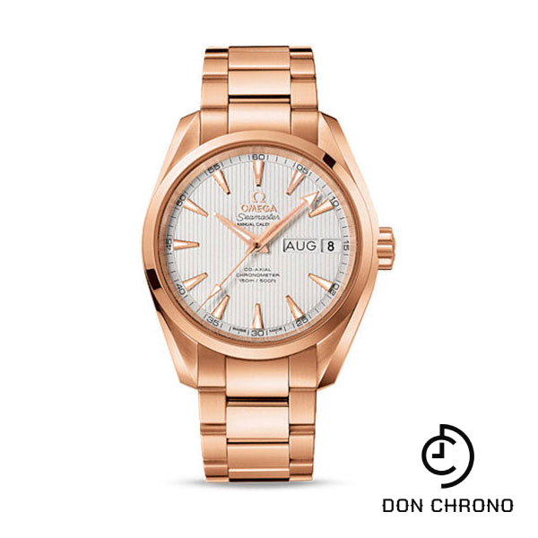 Omega Seamaster Aqua Terra Co-Axial Annual Calendar Watch - 38.5 mm Red Gold Case - Teak-Silver Dial - 231.50.39.22.02.001