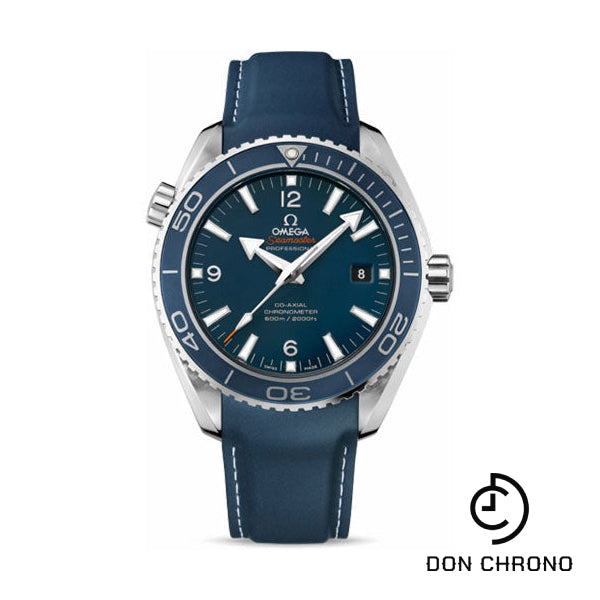 Omega Seamaster Planet Ocean Big Size Watch - 45.5 mm Titanium Liquidmetal Case - Blue Unidirectional Bezel - Blue Dial - Blue Rubber Strap - 232.92.46.21.03.001