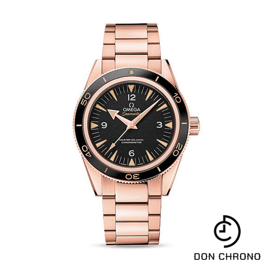 Omega Seamaster 300 Omega Master Co-Axial Watch - 41 mm Brushed And Polished Sedna Gold Case - Unidirectional Sedna Gold Bezel - Black Dial - 233.60.41.21.01.001