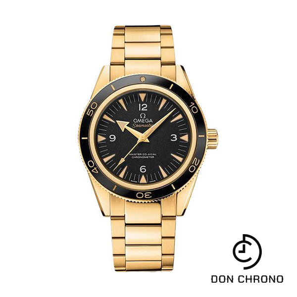 Omega Seamaster 300 Master Co-Axial Watch - 41 mm Yellow Gold Case - Unidirectional Bezel - Black Dial - 233.60.41.21.01.002