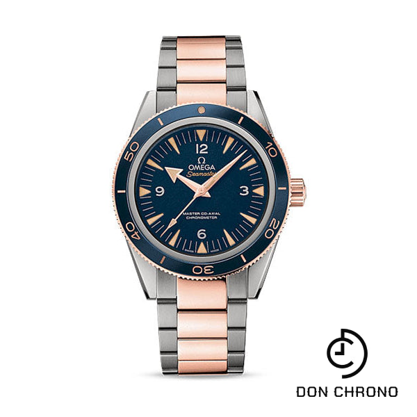 Omega Seamaster 300 Omega Master Co-Axial Watch - 41 mm Grade 5 Titanium And Sedna Gold Case - Unidirectional Sedna Gold Bezel - Blue Dial - 233.60.41.21.03.001
