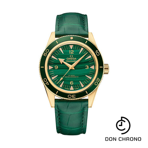 Omega Seamaster 300 Omega Co-Axial Master Chronometer - 41 mm Yellow Gold Case - Deep Green Dial - Green Leather Strap - 234.63.41.21.99.001