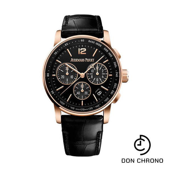 Audemars Piguet Code 11.59 by Audemars Piguet - Selfwinding Chronograph - 41mm Pink Gold Case - Black Dial - Black Alligator Strap - 26393OR.OO.A002CR.01