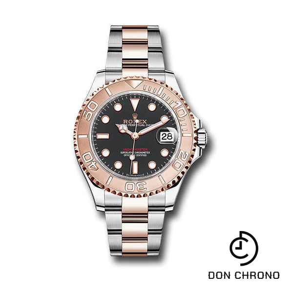Rolex Steel and Everose Gold Rolesor Yacht-Master 37 Watch - Black Dial - Oyster Bracelet - 268621 bko