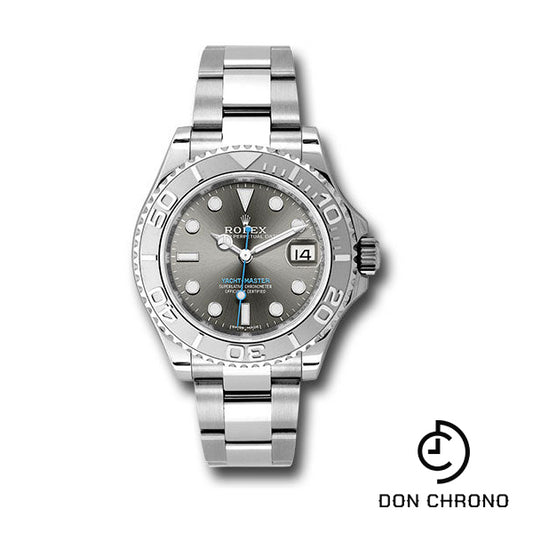 Rolex Steel and Platinum Rolesium Yacht-Master 37 Watch - Dark Rhodium Dial - 268622 dkrh