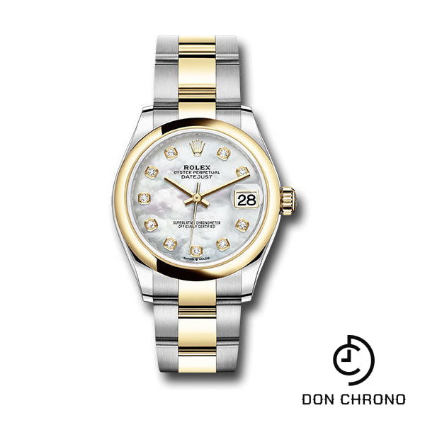 Rolex Steel and Yellow Gold Datejust 31 Watch - Domed Bezel - Mother-of-Pearl Diamond Dial - Oyster Bracelet - 278243 mdo
