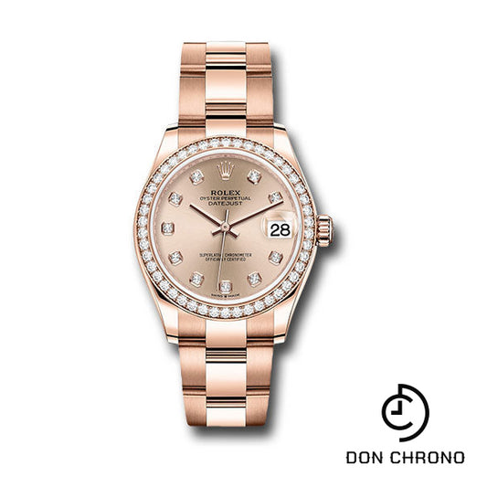 Rolex Everose Gold Datejust 31 Watch - Diamond Bezel - RosŽ Diamond Dial - Oyster Bracelet - 278285RBR rsdo