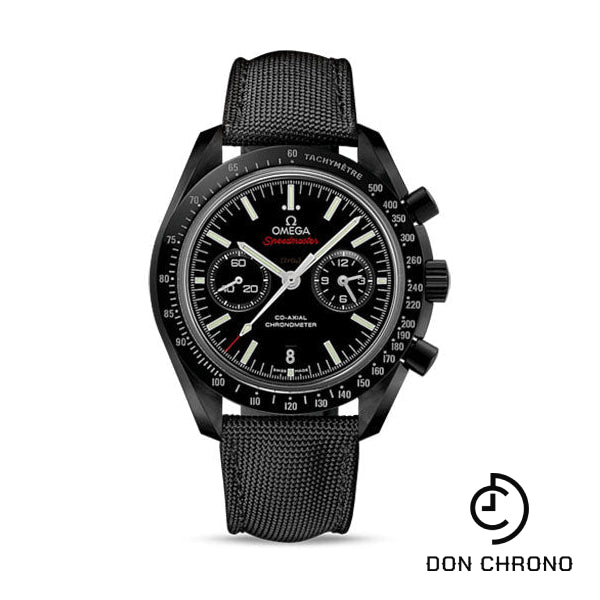 Omega Speedmaster Moonwatch Co-Axial Chronograph Dark Side of the Moon Watch - 44.25 mm Black Ceramic Case - Black Zirconium Oxide Ceramic Dial - Black Coated Nylon Fabric Strap - 311.92.44.51.01.003
