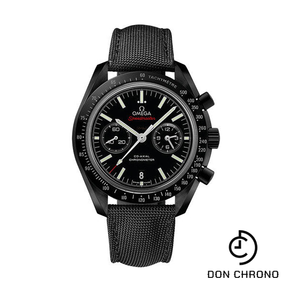 Omega Speedmaster Moonwatch Omega Co-Axial Chronograph Watch - 44.25 mm Black Ceramic Case - Brushed Ceramic Bezel - Black Dial - Black Coated Nylon Fabric Strap - 311.92.44.51.01.007