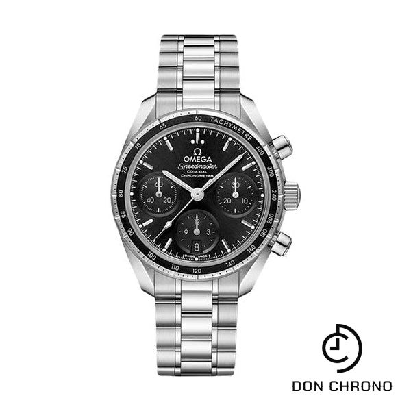 Omega Speedmaster 38 Co-Axial Chronograph Watch - 38 mm Steel Case - Black Dial - 324.30.38.50.01.001