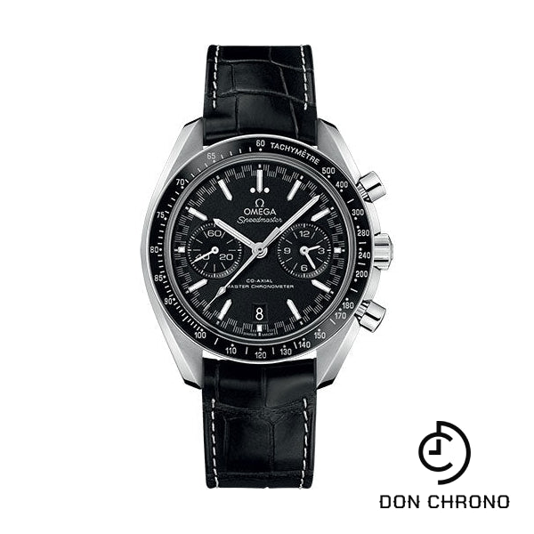 Omega Speedmaster Racing Co-Axial Master Chronograph Watch - 44.25 mm Steel Case - Black Ceramic Bezel - Black Dial - Black Leather Strap - 329.33.44.51.01.001