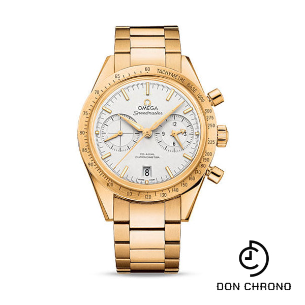 Omega Speedmaster '57 Omega Co-Axial Chronograph Watch - 41.5 mm Yellow Gold Case - Brushed Bezel - Silver Dial - 331.50.42.51.02.001