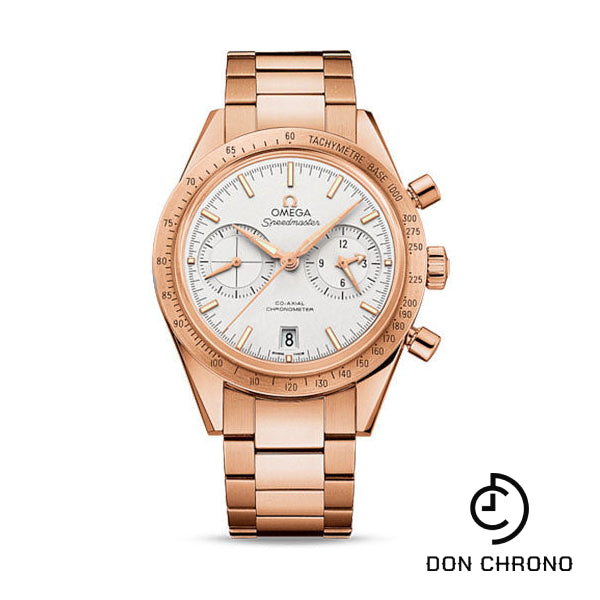 Omega Speedmaster '57 Omega Co-Axial Chronograph Watch - 41.5 mm Red Gold Case - Brushed Bezel - Silver Dial - 331.50.42.51.02.002
