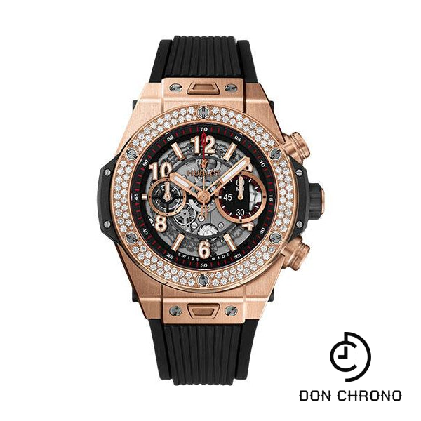 Hublot Big Bang Unico King Gold Diamonds Watch - 45 mm - Black Skeleton Dial-411.OX.1180.RX.1104