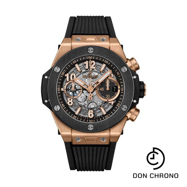 Hublot Big Bang Unico King Gold Ceramic Watch - 44 mm - Black Skeleton Dial - Black Rubber Strap-421.OM.1180.RX