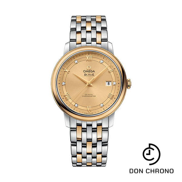 Omega De Ville Prestige Co-Axial Watch - 39.5 mm Steel And Yellow Gold Case - Champagne Dial - 424.20.40.20.58.001
