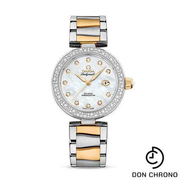 Omega De Ville Ladymatic Omega Co-Axial Watch - 34 mm Steel - Yellow Gold Case - Diamond Bezel - White Diamond Dial - Yellow Gold And Steel Bracelet - 425.25.34.20.55.003