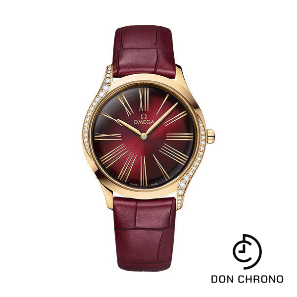 Omega De Ville Tresor Quartz - 36 mm Moonshine Gold Case - Lacquered Gradient Red Garnet Dial - Shiny Red Garnet Leather Strap - 428.58.36.60.11.001