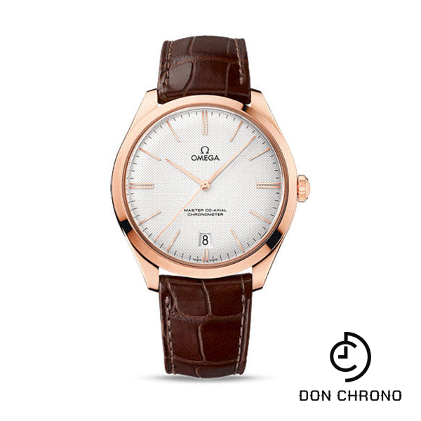 Omega De Ville Tresor Omega Master Co-Axial Watch - 40 mm Sedna Gold Case - Silvery Dial - Brown Leather Strap - 432.53.40.21.02.002