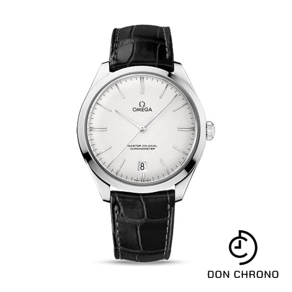Omega De Ville Tresor Omega Master Co-Axial Watch - 40 mm White Gold Case - Silvery Dial - Black Leather Strap - 432.53.40.21.02.004