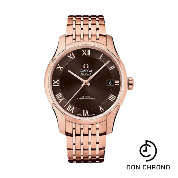 Omega De Ville Hour Vision Co-Axial Master Chronometer Watch - 41 mm Sedna Gold Case - Two-Zone Brown Dial - 433.50.41.21.13.001