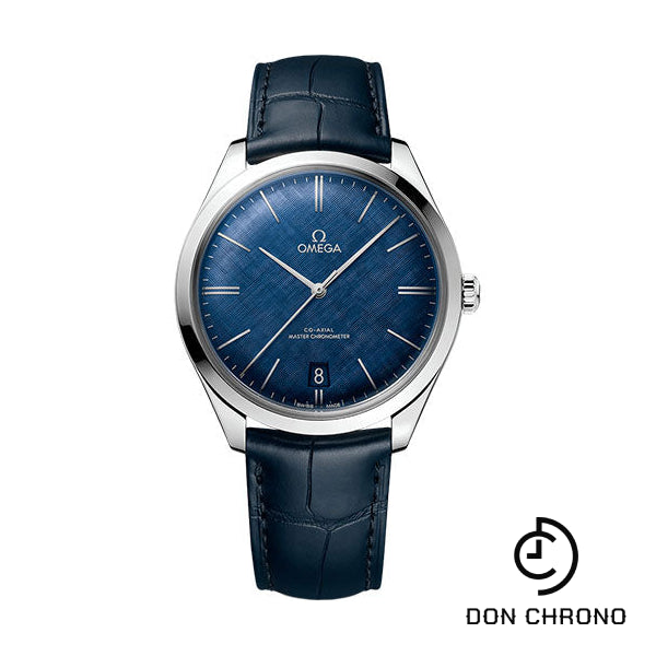 Omega De Ville Tresor Omega Co-Axial Master Chronometer - 40 mm Steel Case - Blue Patterned Dial - Blue Leather Strap - 435.13.40.21.03.001