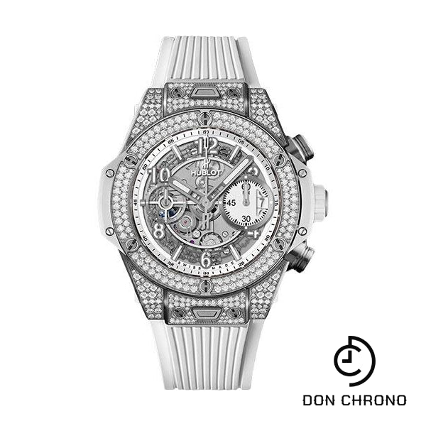 Hublot Big Bang Unico Titanium White Pave 42mm Watch - 42 mm - White Skeleton Dial-441.NE.2010.RW.1704