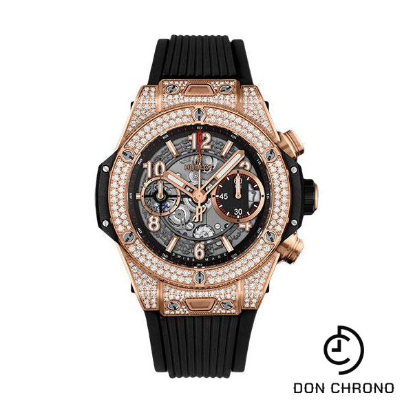 Hublot Big Bang Unico King Gold Pave 42mm Watch - 42 mm - Black Skeleton Dial-441.OX.1180.RX.1704