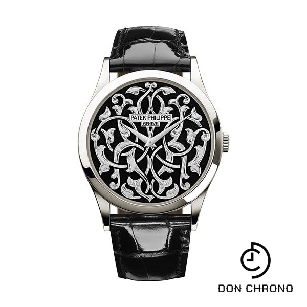 Patek Philippe Calatrava Volutes And Arabesques - 38 mm - Platinum - Handengraved Dial - 5088/100P-001