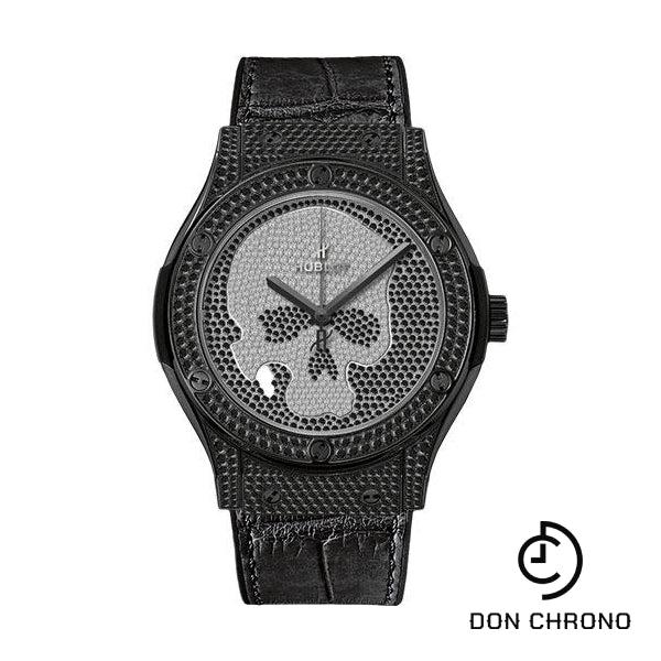Hublot Classic Fusion Skull Black Full Pave Watch-511.ND.9100.LR.1700.SKULL