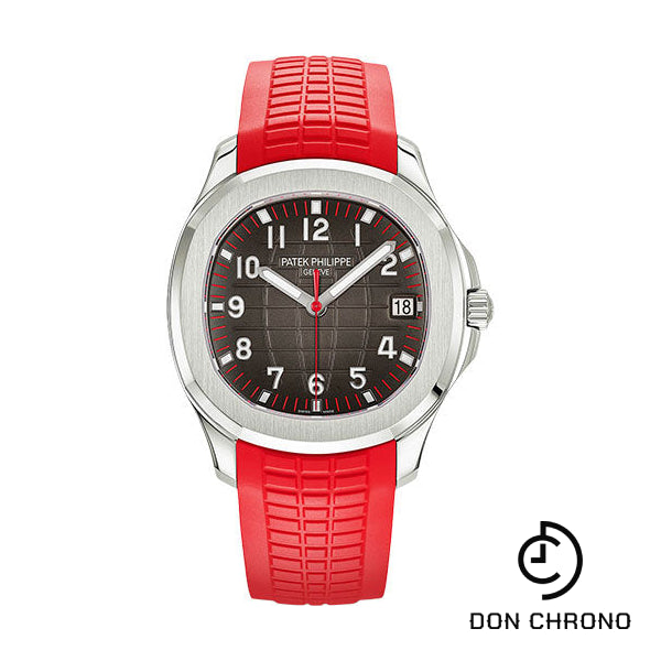 Patek Philippe Aquanaut Singapore 2019 Watch - 40mm Stainless Steel Case - Black Gray Dial - Red Composite Strap - 5167A-012