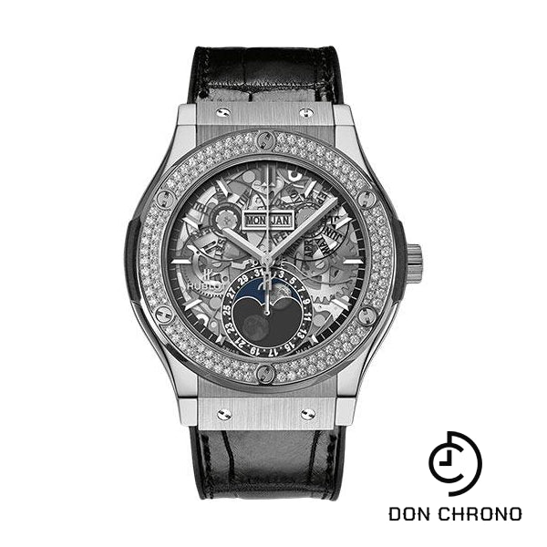 Hublot Classic Fusion Aerofusion Moonphase Titanium Diamonds Watch-517.NX.0170.LR.1104