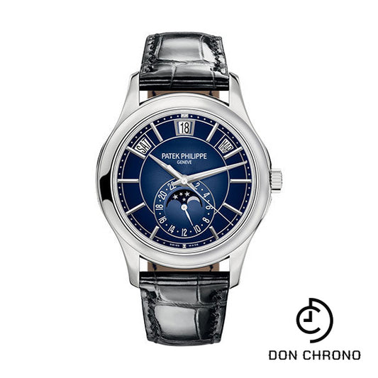 Patek Philippe Complications Annual Calendar Moon Phases - White Gold - Blue Sunburst Dial - 5205G-013