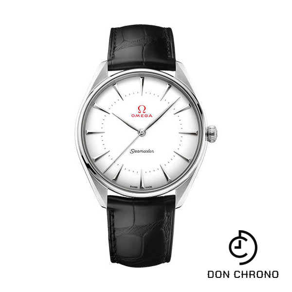 Omega Specialities Olympic Official Timekeeper Watch - 39.5 mm White Gold Case - Eggshell White Enamel Dial - Leather Strap - 522.53.40.20.04.002