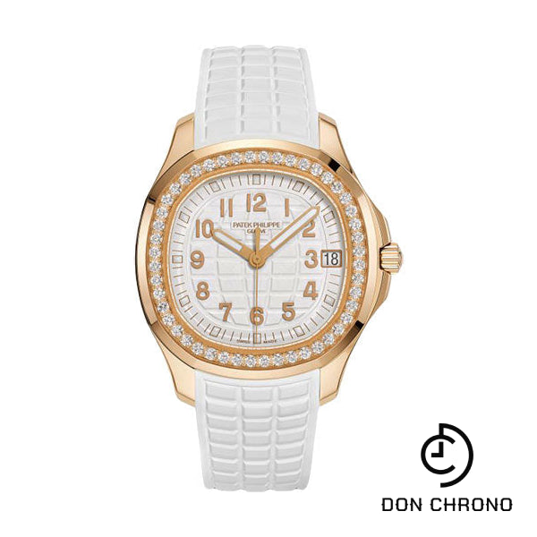 Patek Philippe Aquanaut Selfwinding - 38.8 mm Rose Gold Case - Diamond Bezel - White Dial - White Composite Strap - 5268-200R-001