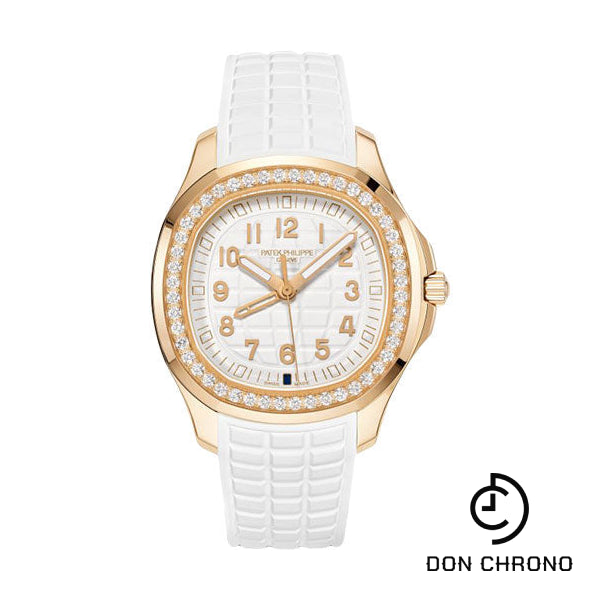 Patek Philippe Aquanaut Quartz - 38.8 mm Rose Gold Case - Diamond Bezel - White Dial - White Composite Strap - 5269/200R-001