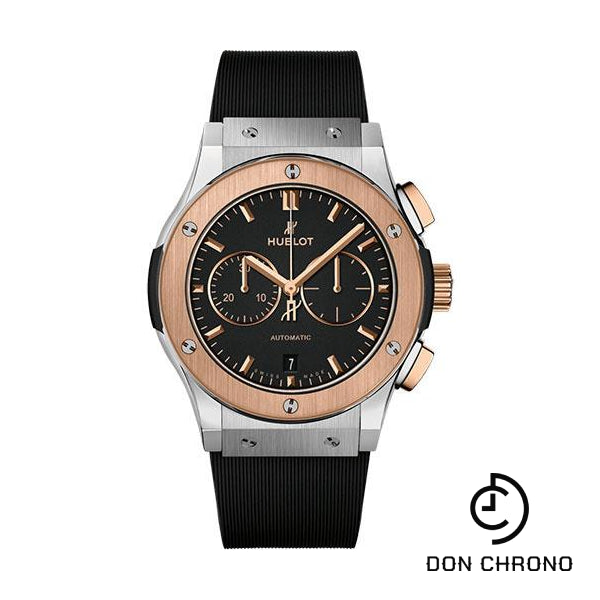 Hublot Classic Fusion Chronograph Titanium King Gold Watch - 42 mm - Black Dial - Black Lined Rubber Strap-541.NO.1181.RX