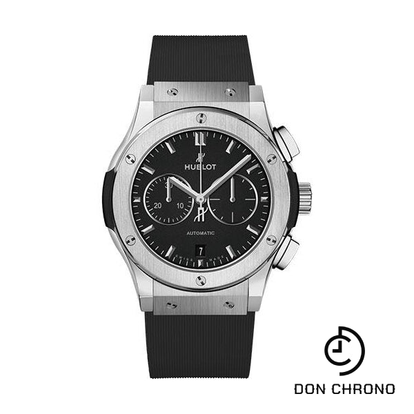 Hublot Classic Fusion Chronograph Titanium Watch - 42 mm - Black Dial - Black Lined Rubber Strap-541.NX.1171.RX