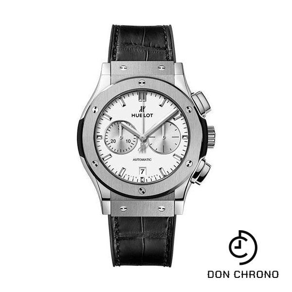 Hublot Classic Fusion Chronograph Titanium Opalin Watch - 42 mm - Opaline Ed Dial - Black Rubber and Leather Strap-541.NX.2611.LR