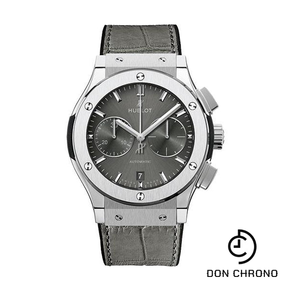 Hublot Classic Fusion Racing Grey Chronograph Watch - 42 mm - Grey Dial - Black Rubber and Leather Strap-541.NX.7070.LR