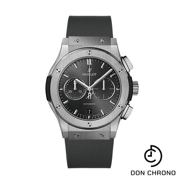 Hublot Classic Fusion Racing Grey Chronograph Titanium Watch - 42 mm - Gray Dial - Gray Lined Rubber Strap-541.NX.7070.RX