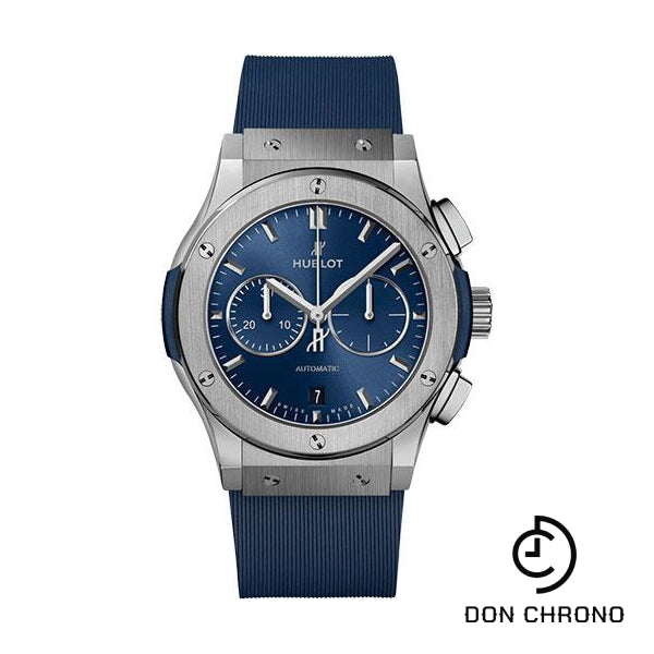 Hublot Classic Fusion Chronograph Titanium Blue Watch - 42 mm - Blue Dial - Blue Lined Rubber Strap-541.NX.7170.RX