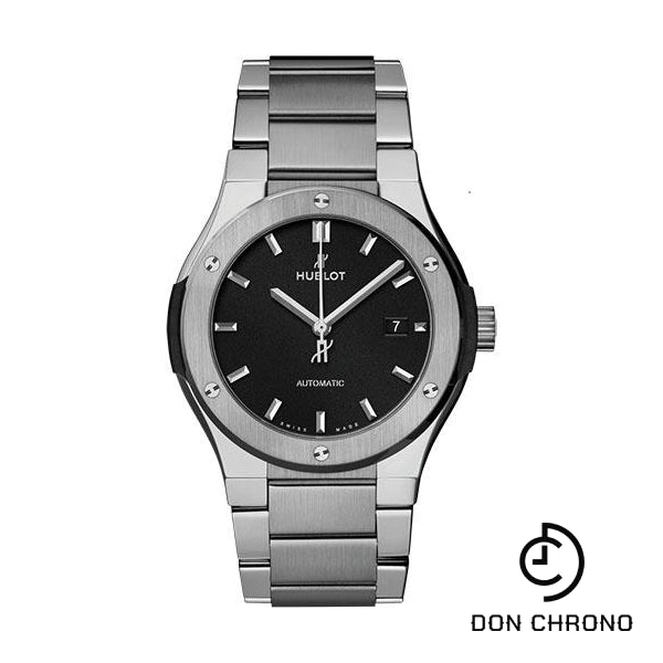 Hublot Classic Fusion Titanium Bracelet Watch - 42 mm - Black Dial-548.NX.1170.NX