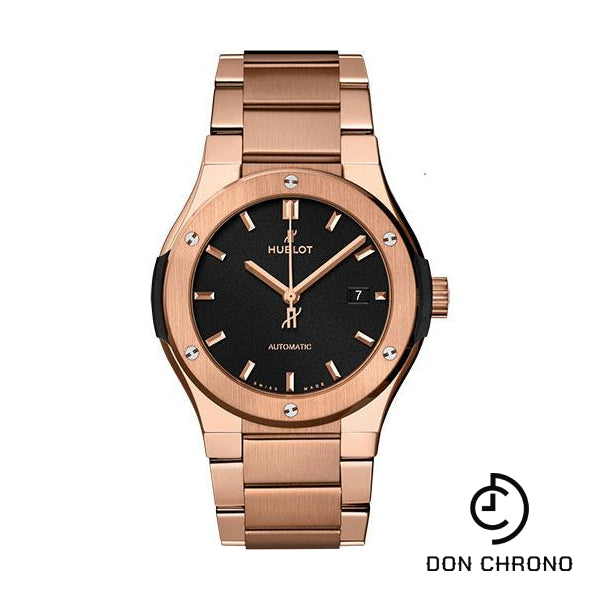 Hublot Classic Fusion King Gold Bracelet Watch - 42 mm - Black Dial-548.OX.1180.OX