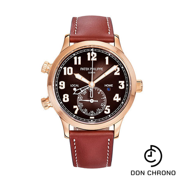 Patek Philippe Complications Calatrava Pilot Travel Time - 42 mm - Rose Gold - Brown Sunburst Dial - 5524R-001