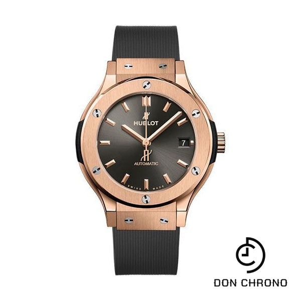 Hublot Classic Fusion Racing Grey King Gold Watch - 38 mm - Gray Dial - Gray Lined Rubber Strap-565.OX.7081.RX
